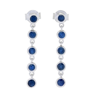 Gem Treasures 1.30ctw Bezel Set Australian Blue Sapphire Dangle Earrings
