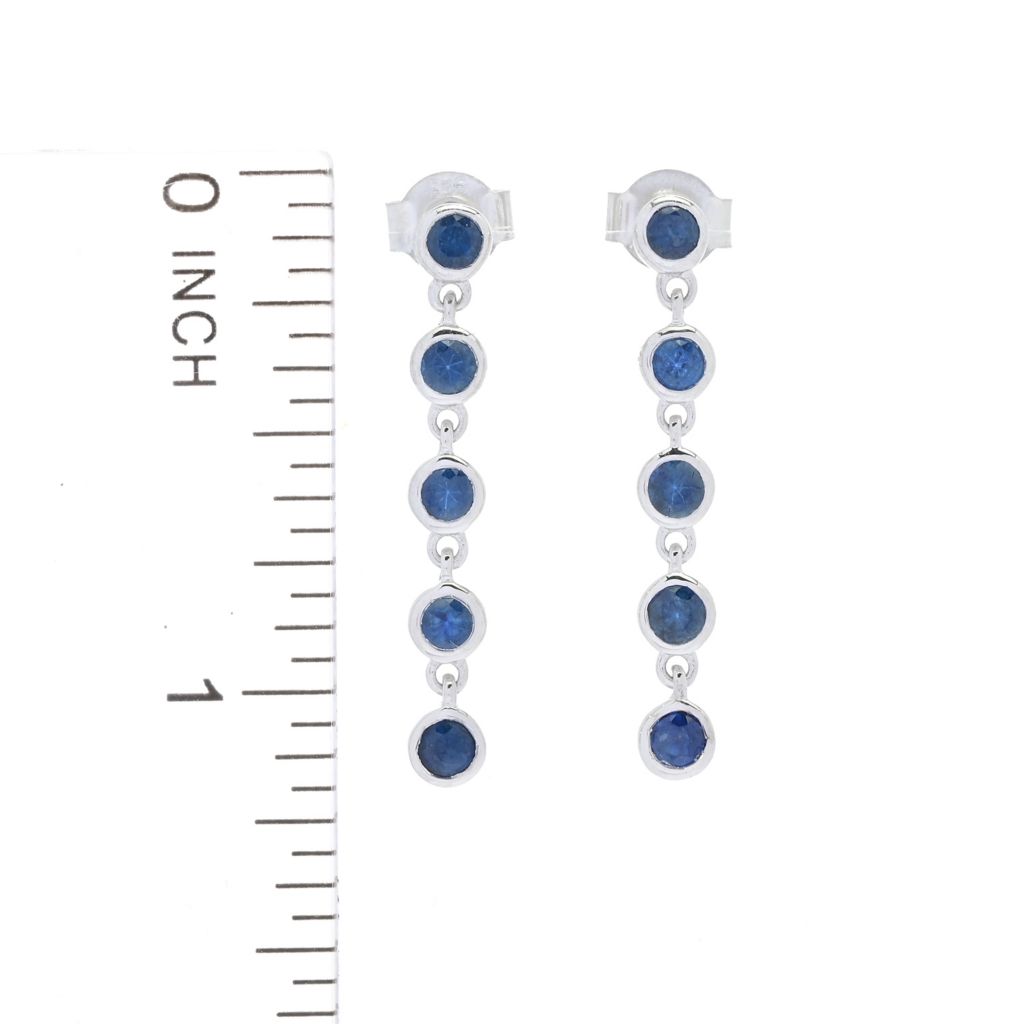 Gem Treasures 1.30ctw Bezel Set Australian Blue Sapphire Dangle Earrings