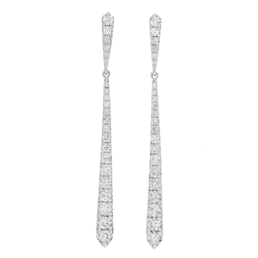 Gems of Distinction 1.00ctw Diamond Graduated Linear Drop Earrings