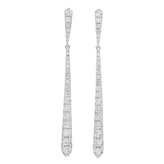 Gems of Distinction 1.00ctw Diamond Graduated Linear Drop Earrings