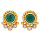 Cevherun 24K Gold Choice of Precious Gem & Diamond Accent Stud Earrings