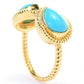 Elemental Gems 18K Gold Plated Sleeping Beauty Turquoise Infinity Braided Ring