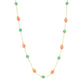 Elemental Gems Salmon Coral & Campitos Turquoise 20"+2" Station Necklace