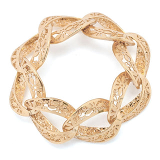 Stefano Oro 14K Gold "Fiori Ricami" Reversible Grumetta Chain Ring