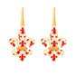 Toscana Italiana "Flora Carta" Printed Paper & Enamel Fleur-De-Lis Earrings
