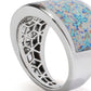 Toscana Italiana "Flora Carta" Printed Paper & Enamel Tapered Band Ring
