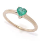 Gem Treasures 14K Gold 5mm Heart Shape Zambian Emerald Solitaire Ring