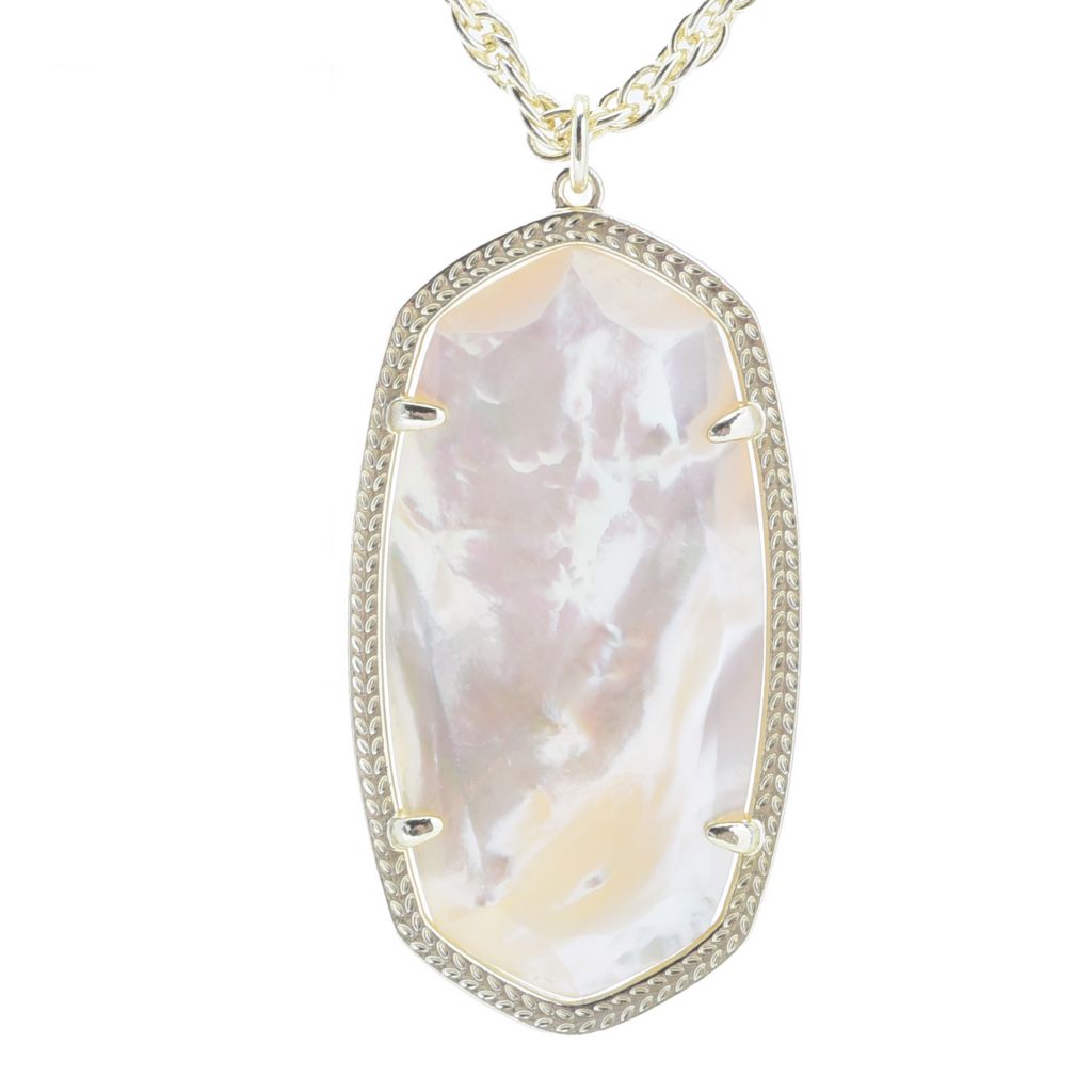 Kendra Scott Gold-tone "Rae" Ivory Mother-of-Pearl Pendant w/ Chain