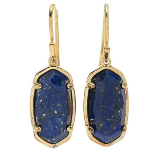 Kendra Scott Gold-tone Polished "Lee" 13.9x7.7mm Lapis Earrings