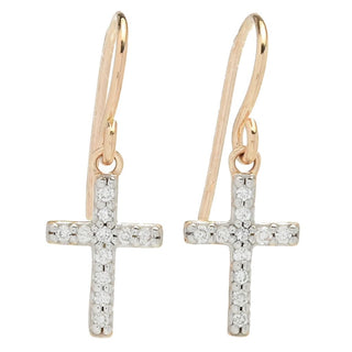 Kendra Scott 14K Gold Polished 0.08ctw Diamond Cross Drop Earrings
