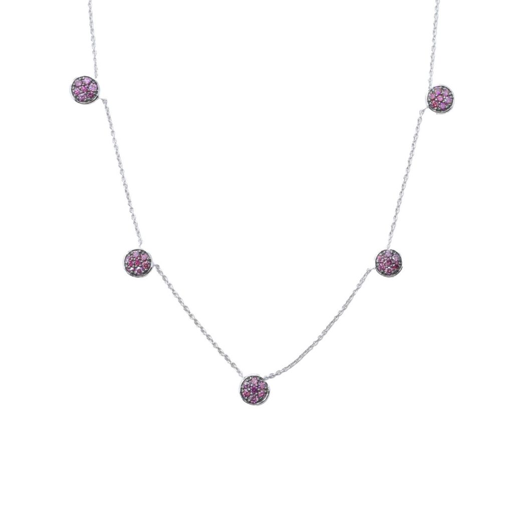 Diamond Treasures 14K White Gold 0.70ctw Fancy Purple Diamond Charm Necklace
