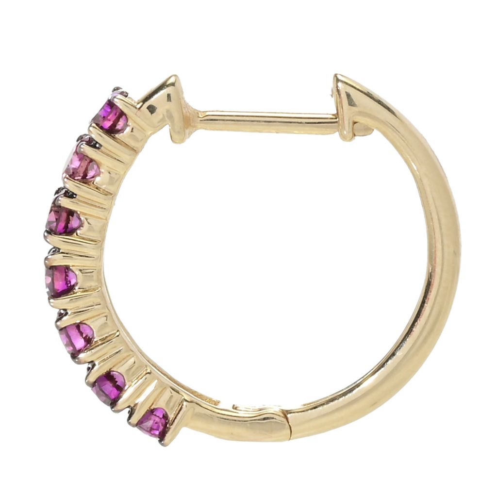 Diamond Treasures 14K Gold 0.70ctw Fancy Purple Diamond Hoop Earrings