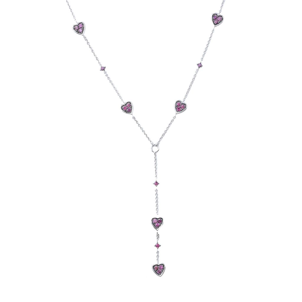 Diamond Treasures 0.50ctw Fancy Purple Diamond Heart Y-Necklace