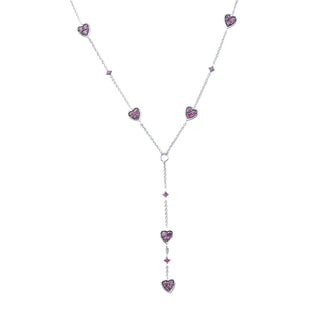 Diamond Treasures 0.50ctw Fancy Purple Diamond Heart Y-Necklace