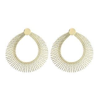Toscana Italiana Gold or Platinum Plated Cleopatra Forward Facing Hoop Earrings