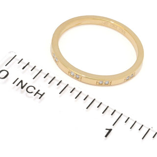 DIAMORE 14K Gold Polished Flush Set Diamond Accented Stack Band Ring