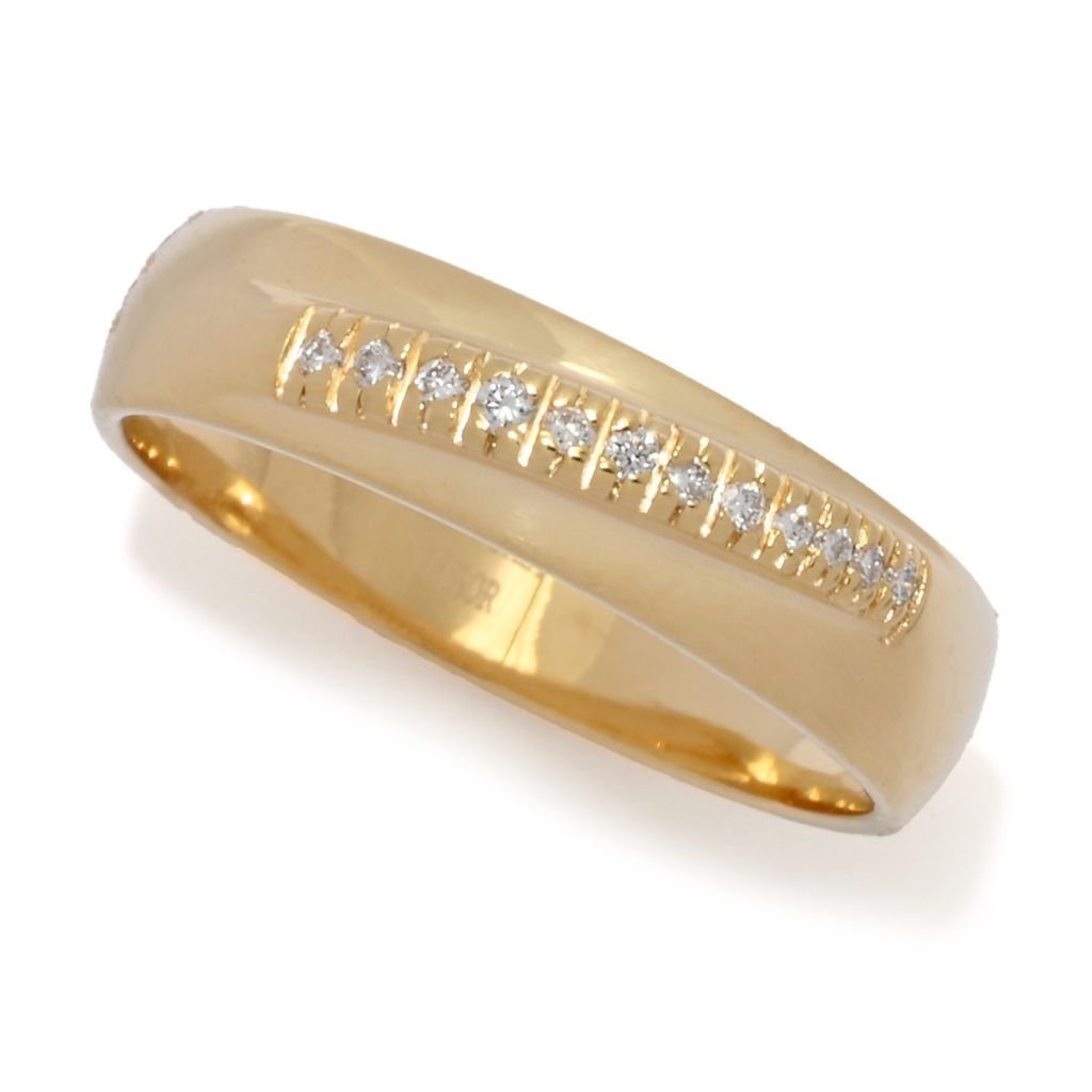 DIAMORE 14K Gold Diamond Accented High Polished Twist Ring