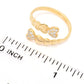 DIAMORE 14K Gold Polished 0.14ctw Pave Diamond Heart Beaded Bypass Ring