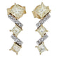Diamond Treasures 1.17ctw Princess Cut Yellow & White Diamond Linear Earrings
