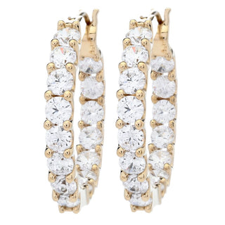 Brilliante 3.00 DEW Simulated Diamond Inside Out Hoop Earrings