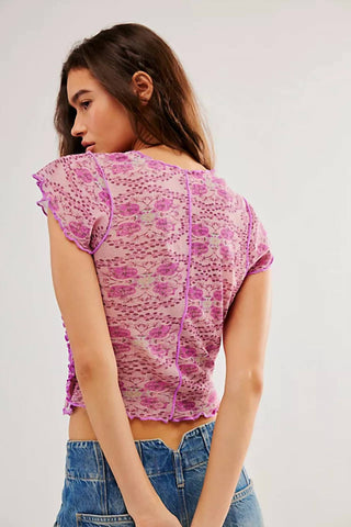 Free People - Oh My Baby Scoop Neck Crop Tee