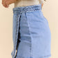 Bellissima - Braided Denim Waist Tie Wrapped Skort