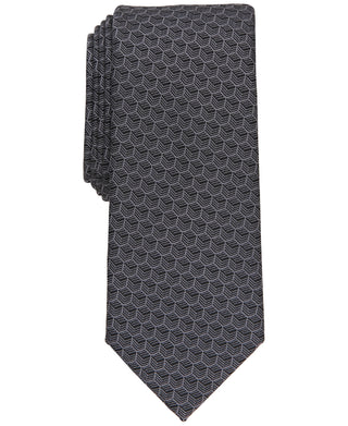 Alfani Men's Slim Geo Print Tie - Gray