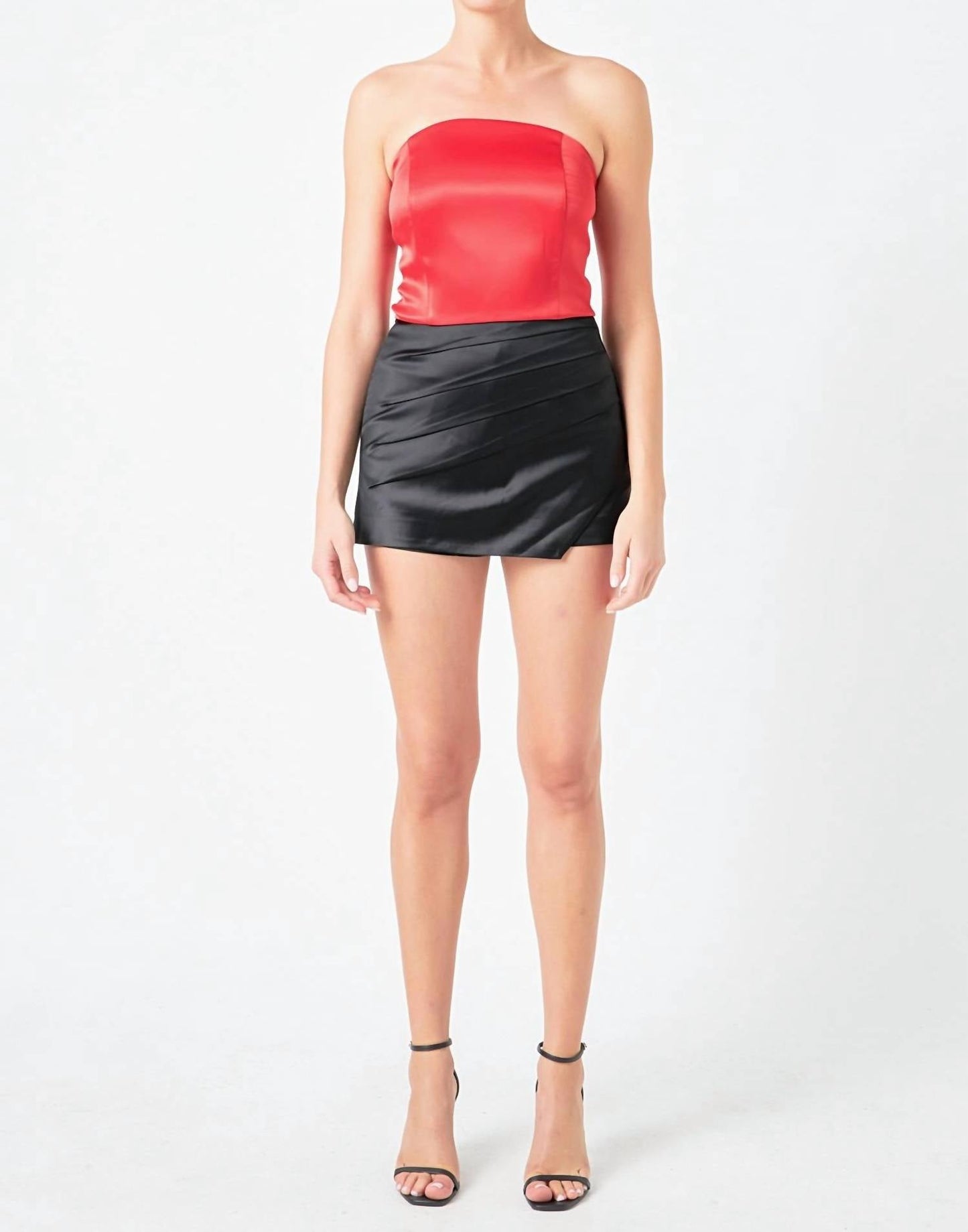Endless Rose - Satin Strapless Curved Top