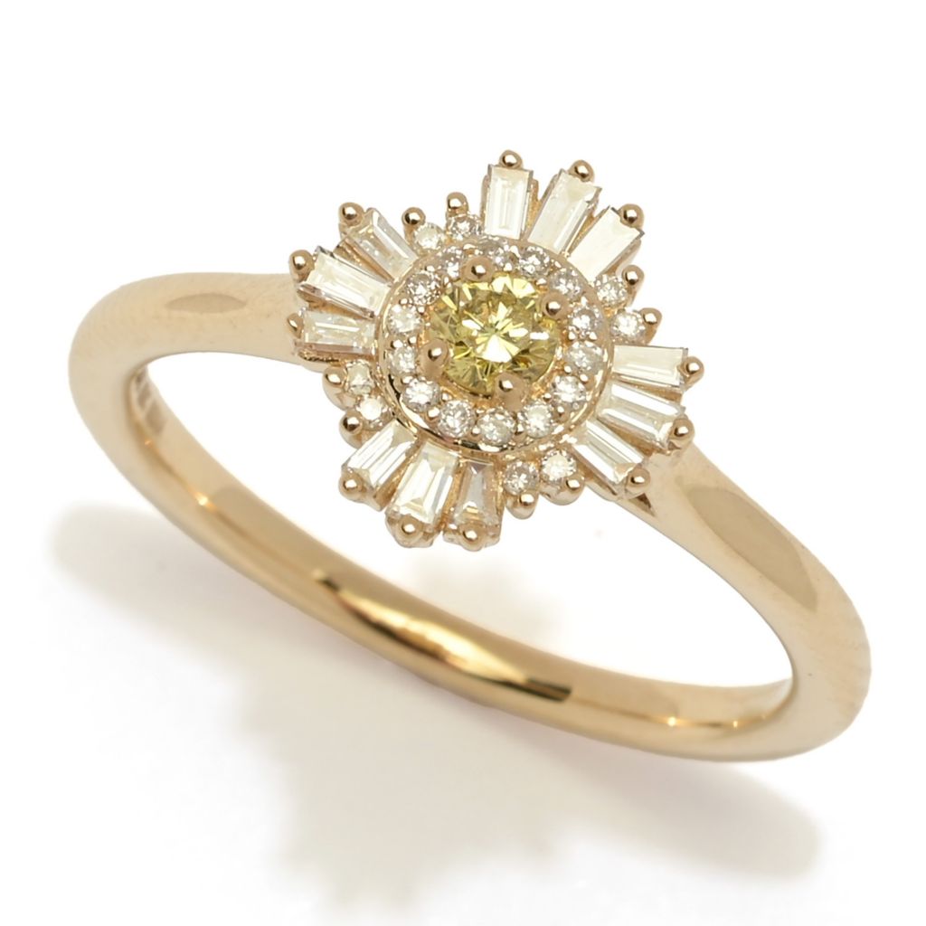 Gems of Distinction 14K Gold 0.34ctw Yellow & White Diamond Ring