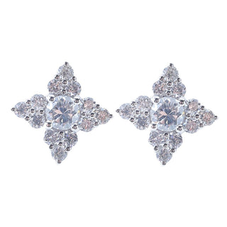 Gems of Distinction 14K White Gold 0.50ctw Diamond 4-Point Star Stud Earrings
