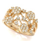Gems of Distinction 14K Gold 0.82ctw Pave Diamond Multi Row Station Ring
