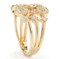Gems of Distinction 14K Gold 0.82ctw Pave Diamond Multi Row Station Ring