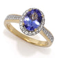 Gem Treasures 2.02ctw Oval Tanzanite & White Zircon Halo Ring