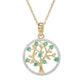 Gem Treasures 0.84ctw Zambian Emerald & Zircon Tree of Life Pendant w/ Chain