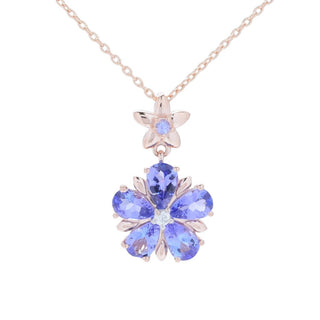 Gem Treasures 2.05ctw Tanzanite & Zircon Floral Pendant w/ Chain