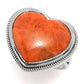 Artisan Silver by Samuel B. 18x16mm Heart Shape Apple Coral Ring