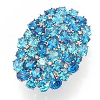 "Color Crush" Simulated Gemstone Elongated Cluster Ring