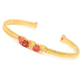 "Color Crush" Simulated Gemstone Twisted Cuff Bracelet