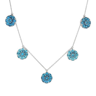 "Color Crush" Simulated Gemstone Pave Disc Charm Necklace