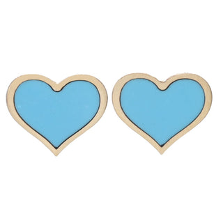 Sabrina Designs 14K Gold Turquoise Heart Stud Earrings 1.3 grams
