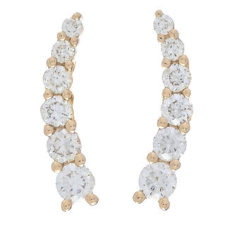 Sabrina Designs 14K Gold 0.58ctw Graduated Size Diamond Ear Climber Earrings