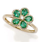 Sabrina Designs 14K Gold 1.13ctw Emerald & Diamond Flower Ring, 2.6 grams