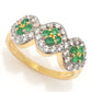 Cocci Collection 1.16ctw Brazilian Sakota Emerald & Zircon Cluster Ring
