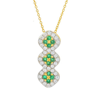 Cocci Collection 1.16ctw Brazilian Sakota Emerald & Zircon Pendant w/ Chain