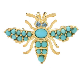 18K Gold Plated Campitos Turquoise Choice of Critter Convertible Pendant/Brooch