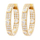 Brilliante 2.28 DEW Simulated Diamond Station & Pave Set Hoop Earrings