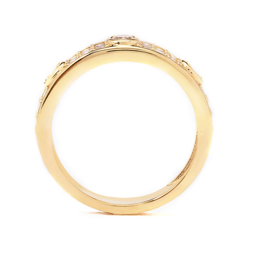 Brilliante Choice of Plating Simulated Diamond Station & Pave Set Ring