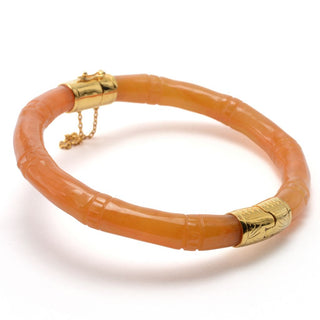 Far East Jewelry Choice of Color & Size Carved "Bamboo" Jade Bangle Bracelet