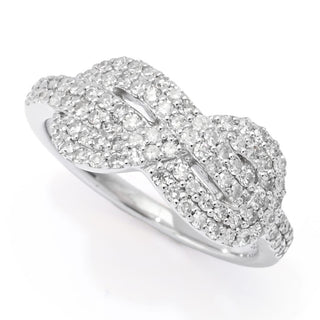 Diamond Treasures Sterling Silver 0.60ctw Diamond "Infinity" Ring