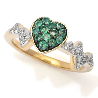 Gem Treasures Choice of Precious Gemstone & Zircon Heartbeat Ring